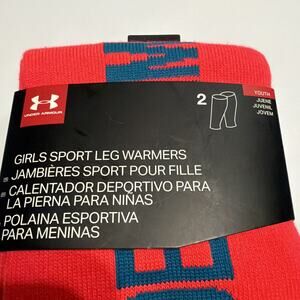 Under Armour Blue & Orange Knit Dance Girls Athletic Leg Warmers 2 Pairs NWT